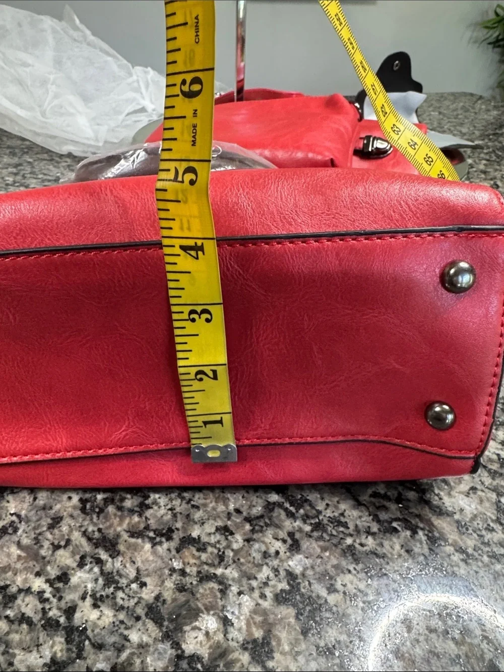 Classic Red Women’s fashion satchel Tote Bag with Tassel Charm NEW